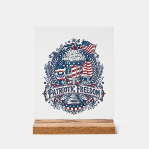 Patriotischer Milchshake Americana Acrylschild