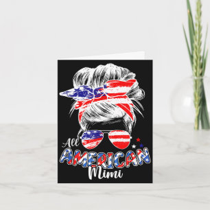 Patriotischer Mimi 4. Juli unordentlicher Dutt Haa Karte