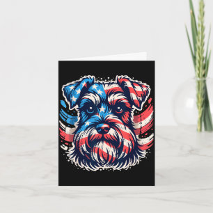 Patriotischer Miniatur-Schnauzer amerikanische Fla Karte