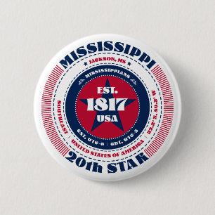 Patriotischer Mississippi-Kreis mit Staat-Details Button