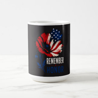 Patriotischer Mohn Erinnern Sie sich an die Ehre d Kaffeetasse