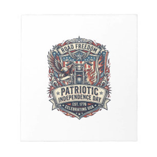 Patriotischer Motor Patriot Biker Road Freedom Pat Notizblock