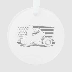Patriotischer Motorrad-Vintage-Amerikanischer-Flag Ornament