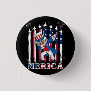 Patriotischer Onkel Sam Dabbing 4. Juli Button