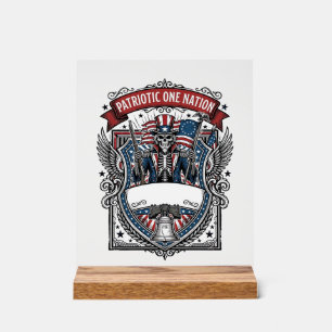Patriotischer Onkel Sam Skelett Dunkler Patriot Sk Acrylschild
