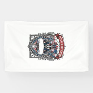 Patriotischer Onkel Sam Skelett Dunkler Patriot Sk Banner