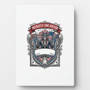 Patriotischer Onkel Sam Skelett Dunkler Patriot Sk Fotoplatte