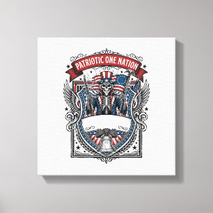 Patriotischer Onkel Sam Skelett Dunkler Patriot Sk Leinwanddruck