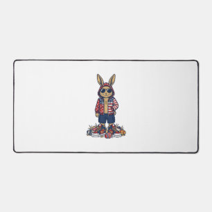 Patriotischer Osterhase Vintage Vector Shirt_1 Schreibtischunterlage