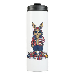 Patriotischer Osterhase Vintage Vector Shirt_1 Thermosbecher