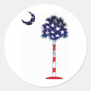 Patriotischer Palmetto Runder Aufkleber