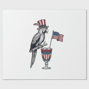 Patriotischer Papagei Cocktail Vintage Vektor Desi Geschenkpapier