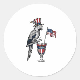 Patriotischer Papagei Cocktail Vintage Vektor Desi Runder Aufkleber