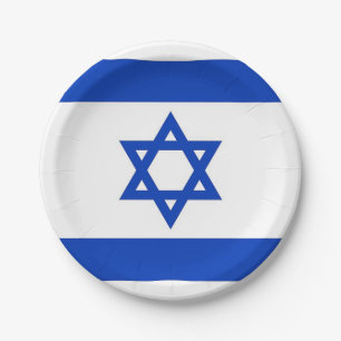 Patriotischer Pappteller mit Flagge von Israel