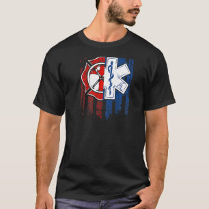 Patriotischer paramedischer Feuerwehrmann Emt Usa T-Shirt
