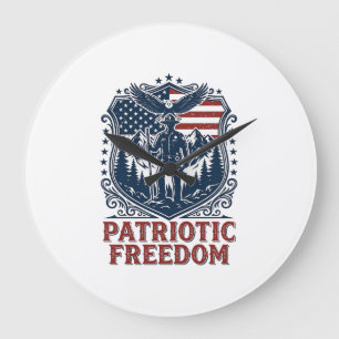 Patriotischer Park Ranger Vektorgrafik T-Shirt_1 Große Wanduhr