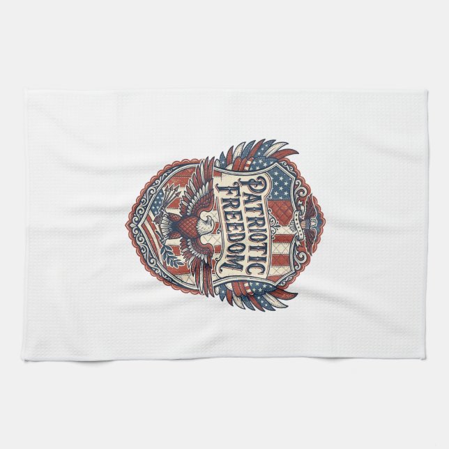 Patriotischer Patchwork-Künstler Geschirrtuch (Horizontal)