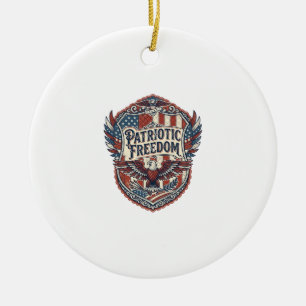 Patriotischer Patchwork-Künstler Keramik Ornament