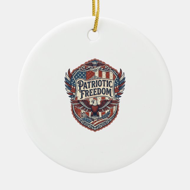 Patriotischer Patchwork-Künstler Keramik Ornament (Vorne)