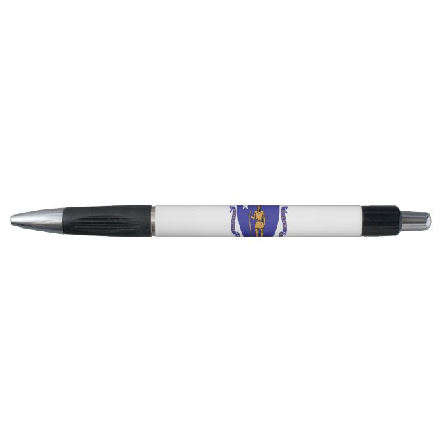 Patriotischer Pen mit der Fahne von Massachusetts  Kugelschreiber (Vorderseite)