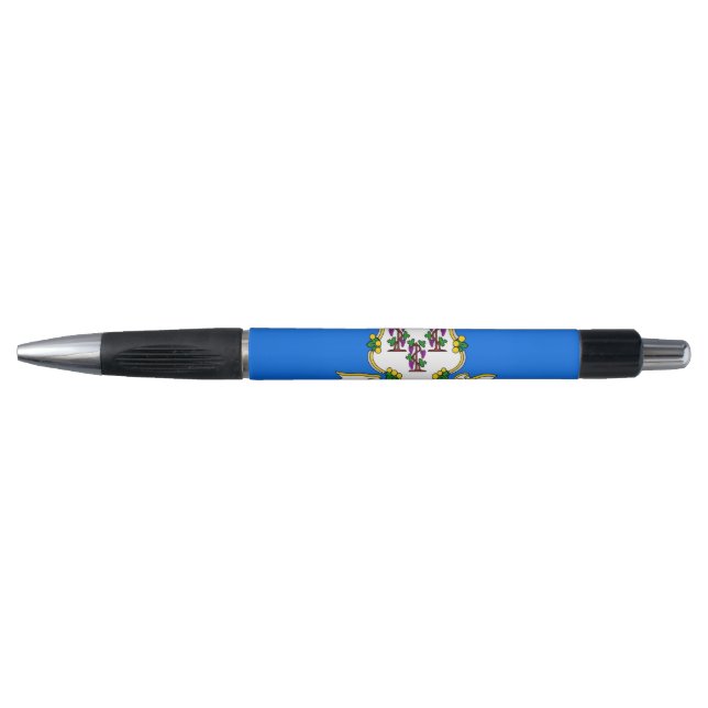 Patriotischer Pen mit der Flagge von Connecticut , Kugelschreiber (Vorderseite)