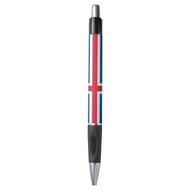 Patriotischer Pen mit Flagge Islands Kugelschreiber (Vorderseite Vertikal)