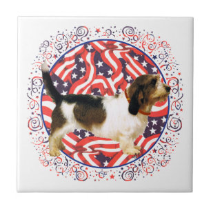 Patriotischer Petit Basset Griffon Vendeen Fliese