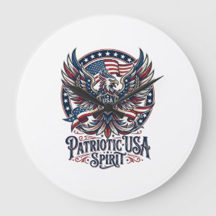 Patriotischer Phönix-Hybrid Patriot Tier-Hybrid Pa Große Wanduhr