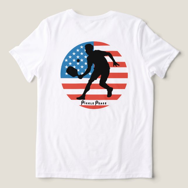 Patriotischer Pickleball T - Shirt von Pickle Peac (Design Rückseite)