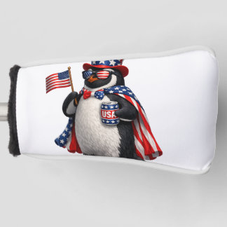 Patriotischer Pinguin Amerikanische Flagge Outfit Golf Headcover