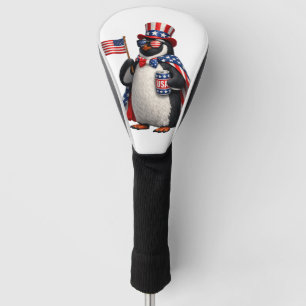 Patriotischer Pinguin Amerikanische Flagge Outfit Golf Headcover