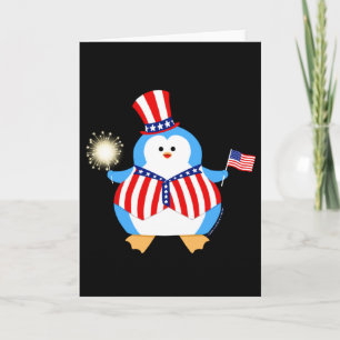 Patriotischer Pinguin Karte