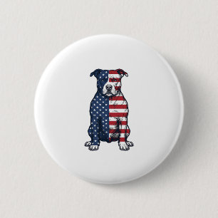 Patriotischer Pit Bull Vintage Gravur Vektor Desig Button
