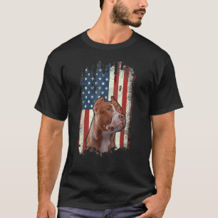 Patriotischer Pitbull Amerikanische Flagge Hund Mä T-Shirt