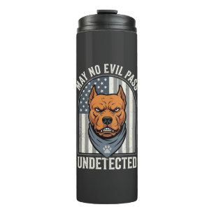 Patriotischer Pitbull Wachhund Thermosbecher