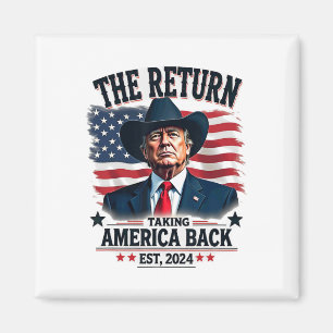Patriotischer Präsident Donald Trump Cowboy Nimm A Magnet