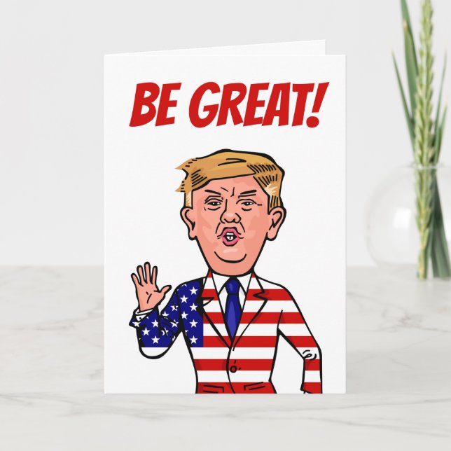 Patriotischer Präsident Donald Trump Funny Cartoon Karte (Vorderseite)