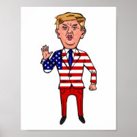 Patriotischer Präsident Donald Trump Funny Cartoon