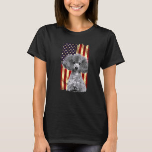 Patriotischer Pudel Amerikanische Flagge 4. Juli H T-Shirt