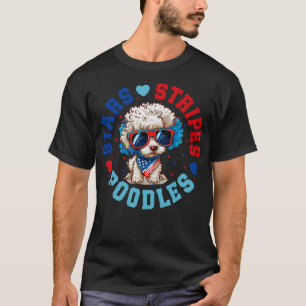 Patriotischer Pudel-Hund zur Feier des 4. Juli T-Shirt