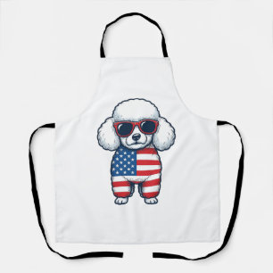 Patriotischer Pudel mit Sonnenbrille Vektor-Design Schürze