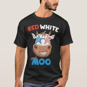Patriotischer Rancher Kuhbauer Amerikanische Flagg T-Shirt