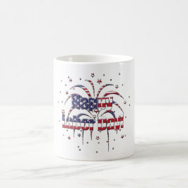 Patriotischer Red White and Blue Happy Labour Day Kaffeetasse