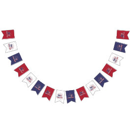 Patriotischer Red White and Blue Happy Labour Day Wimpelkette