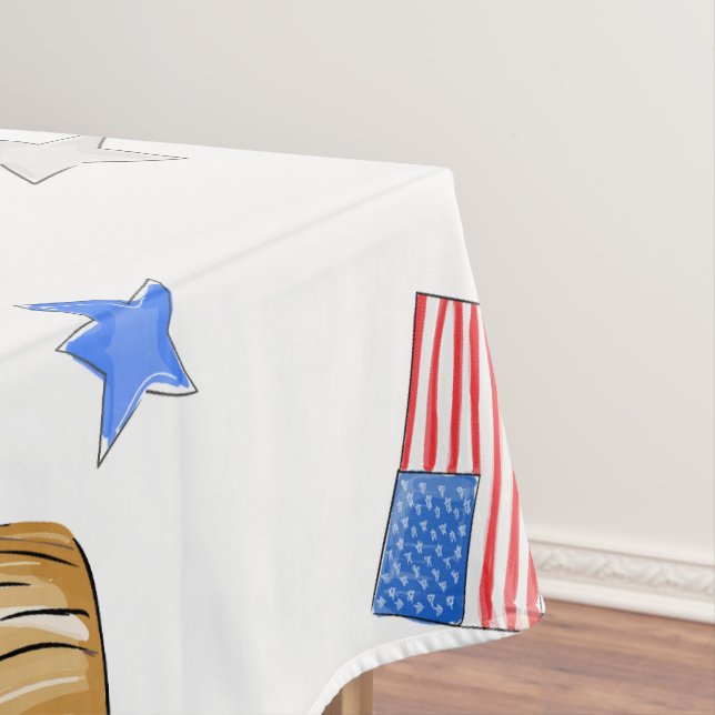 Patriotischer Red White Blue Cupcake Flag Star Tischdecke (Beispiel)