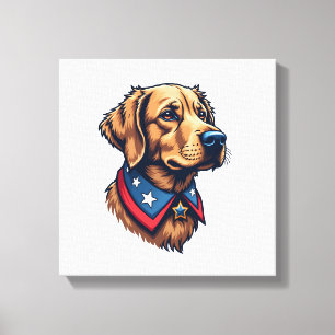 Patriotischer Retriever Maskottchen Vintage Hund T Leinwanddruck