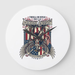 Patriotischer Revolutionskrieg Skelett Dunkler Pat Große Wanduhr