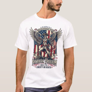 Patriotischer Revolutionskrieg Skelett Dunkler Pat T-Shirt