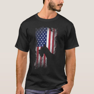 Patriotischer Riesenschnauzer, amerikanischer Flag T-Shirt