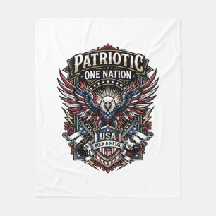 Patriotischer Rock Eagle Crest Musik Rock Metal Pa Fleecedecke